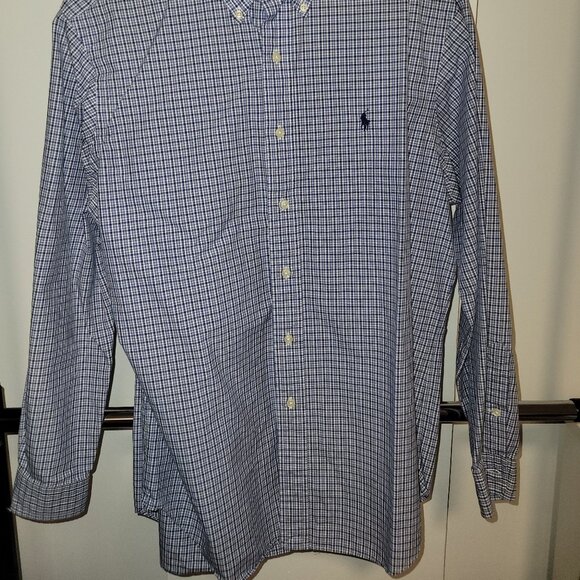 Chaps Stretch Button-Down Shirt Blue White Stripe – Men’s L - Picture 5 of 5